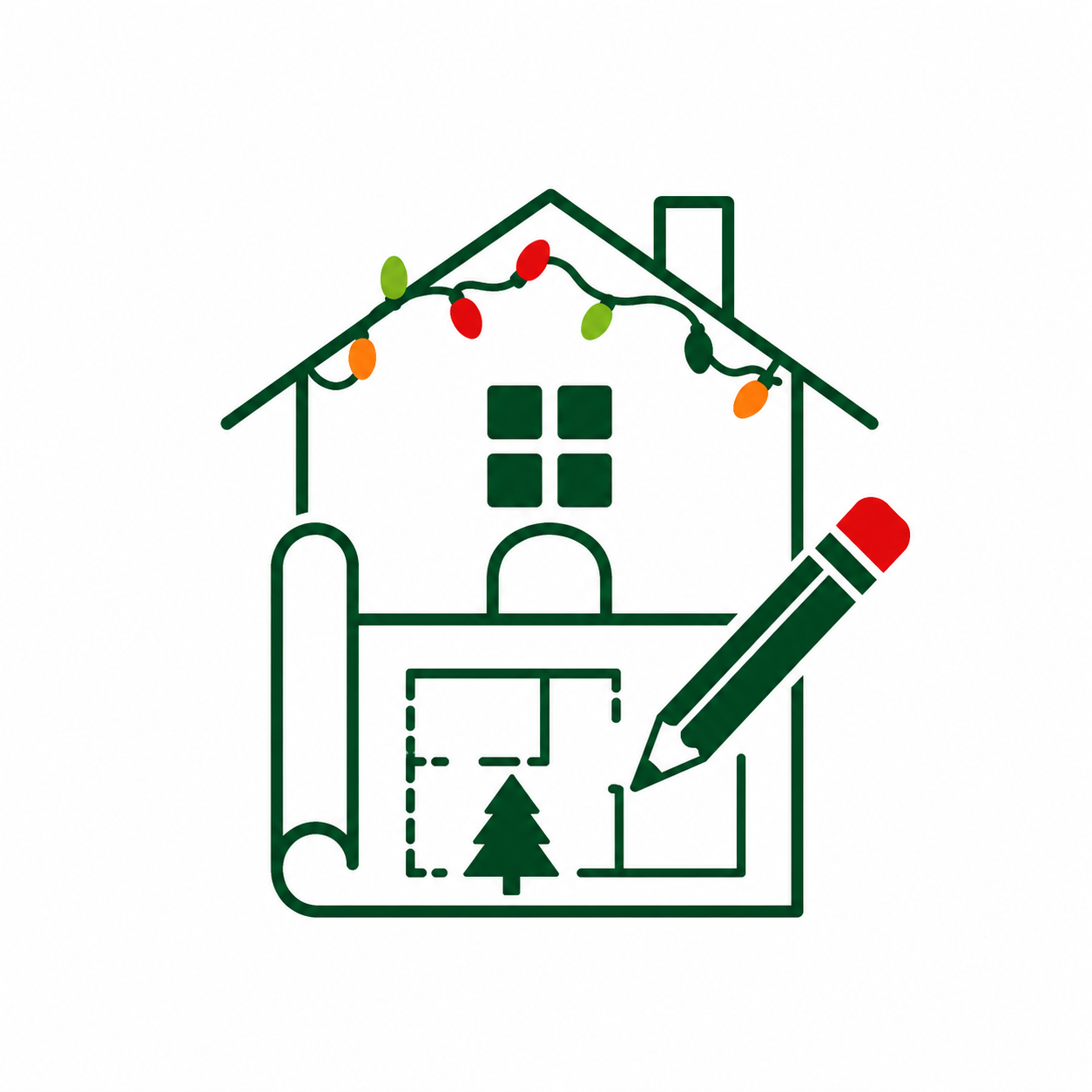 Holiday lighting design consultation illustration