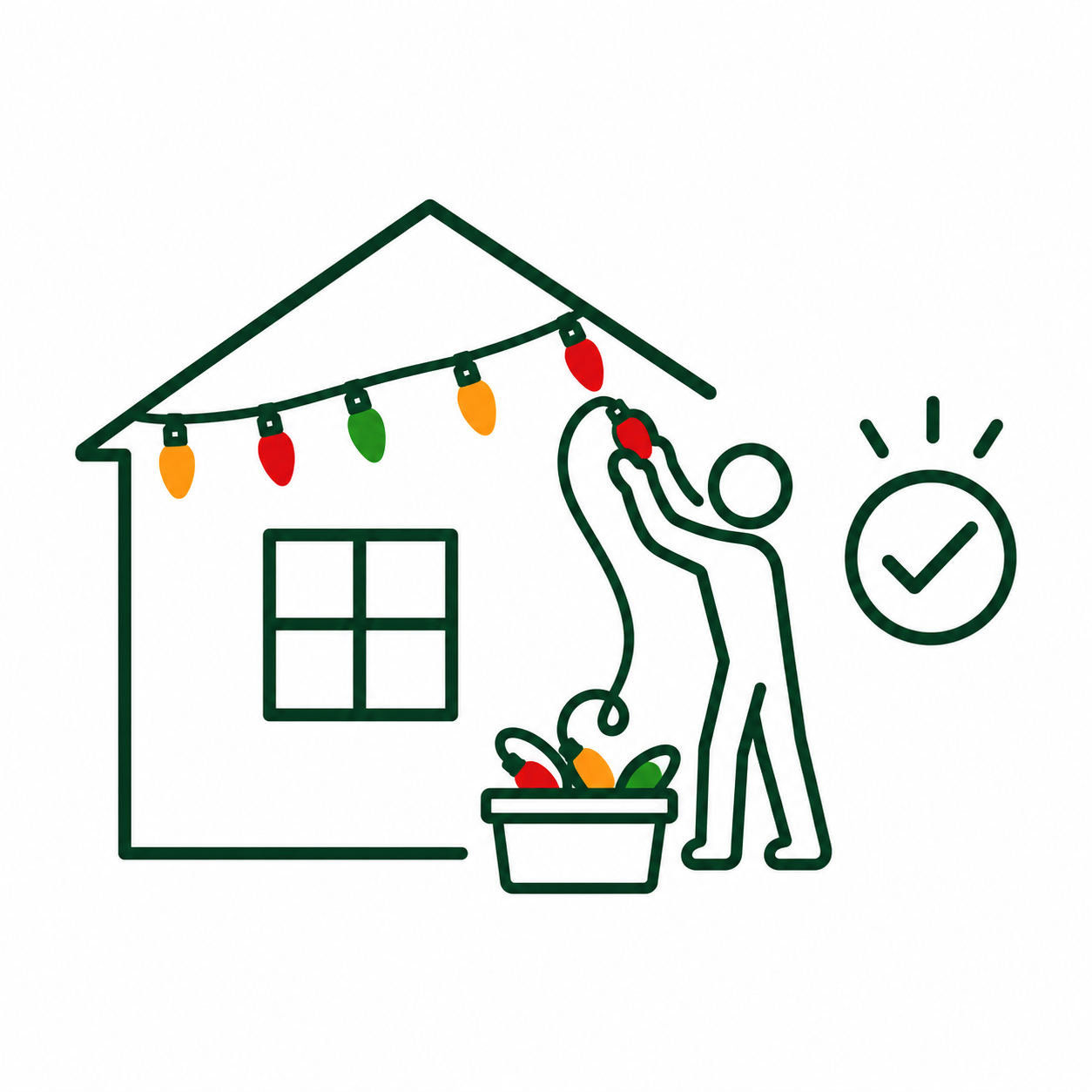 Scheduled holiday light takedown illustration